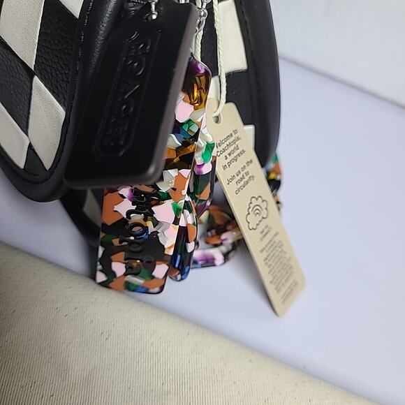 NWT Coach Coachtopia Wavy Dinky Bag In Checkerboard Upcrafted Leather Checker - Picture 6 of 8